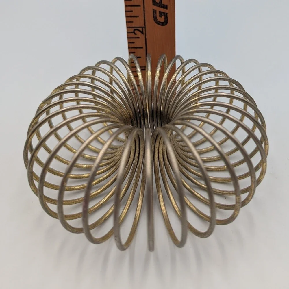 VTG MCM Decor Rings Brass Metal Coil Set of 2 Candle Holder Industrial